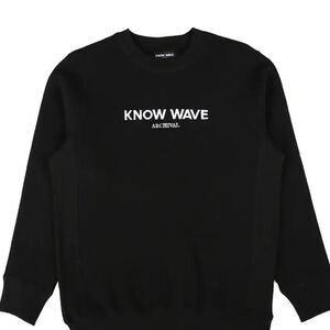 KNOW WAVE Archival Black Crewneck Sweatshirt